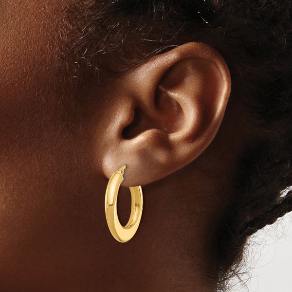 Leslie's 10K Polished Hoop Earrings - Image 3