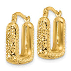 Leslie's 10K Polished and Diamond-cut Square Hoop Earrings - Image 2