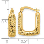 Leslie's 10K Polished and Diamond-cut Square Hoop Earrings - Image 4