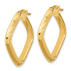 Leslie's 10K Polished and Diamond-cut Square Hoop Earrings - Image 2