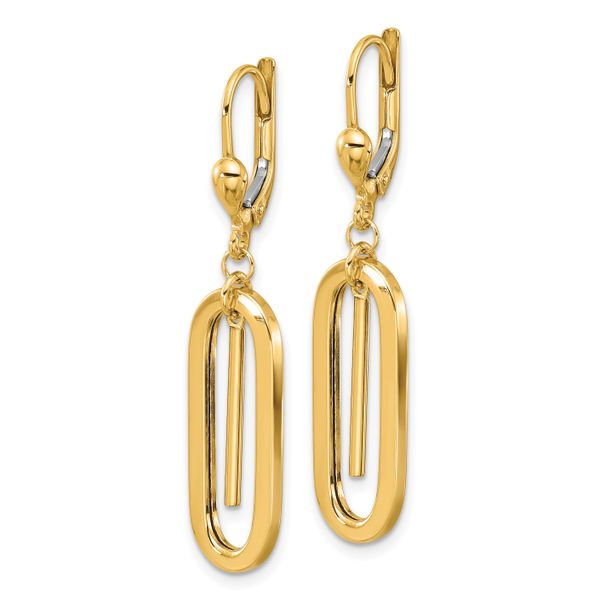 Leslie's 10K Polished Dangle Leverback Earrings - Image 2
