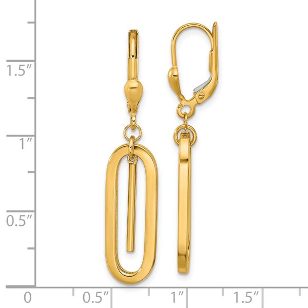 Leslie's 10K Polished Dangle Leverback Earrings - Image 4