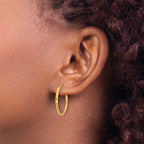 Leslie's 10K Polished Twist Oval Hoop Earrings - Image 3