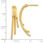 Leslie's 10K Polished and D/C 3-Row Drop Post Earrings - Image 4