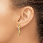 Leslie's 10K w/Rhodium Polished and D/C Link Dangle Post Earrings - Image 3