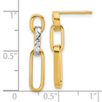 Leslie's 10K w/Rhodium Polished and D/C Link Dangle Post Earrings - Image 4