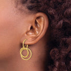 Leslie's 10K Polished and Twisted Dangle Circles Hoop Earrings - Image 3