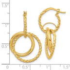 Leslie's 10K Polished and Twisted Dangle Circles Hoop Earrings - Image 4