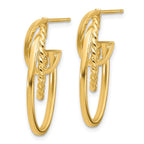 Leslie's 10K Polished and Twisted Oval J-Hoop Post Earrings - Image 2