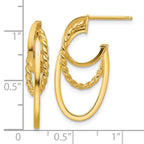 Leslie's 10K Polished and Twisted Oval J-Hoop Post Earrings - Image 4