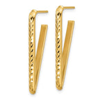 Leslie's 10K Polished and Diamond-cut Triangle Post Earrings - Image 2
