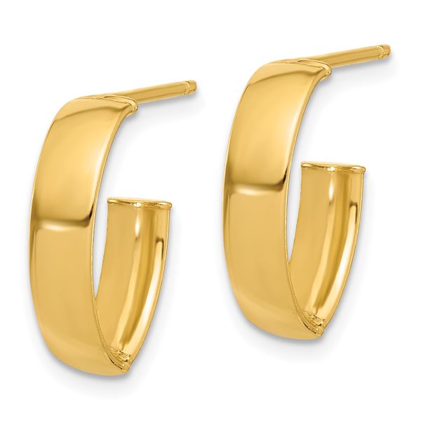 Leslie's 10K Polished J-Hoop Post Earrings - Image 2