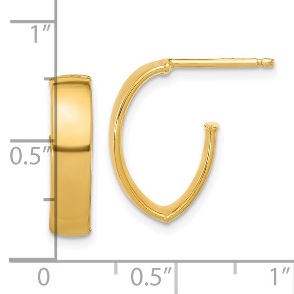 Leslie's 10K Polished J-Hoop Post Earrings - Image 4