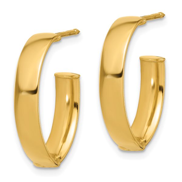 Leslie's 10K Polished J-Hoop Post Earrings - Image 2