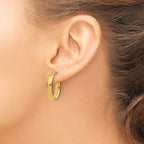 Leslie's 10K Polished J-Hoop Post Earrings - Image 3