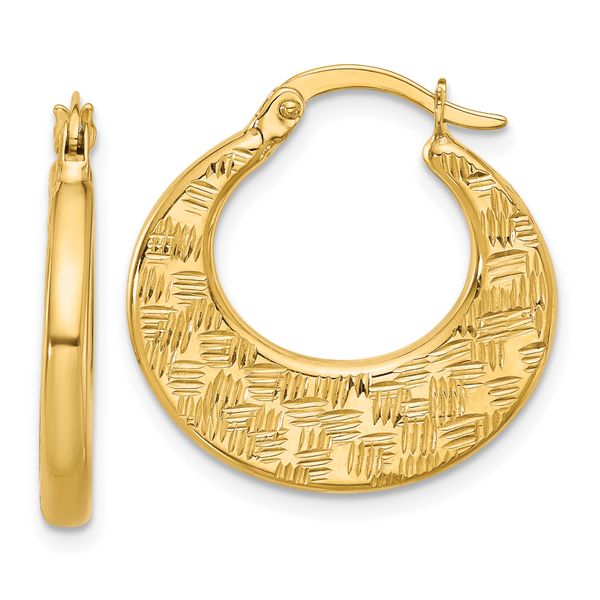 Leslie's 10K Polished and Diamond-cut Fancy Hoop Earrings