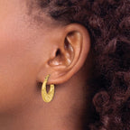 Leslie's 10K Polished and Diamond-cut Fancy Hoop Earrings - Image 3