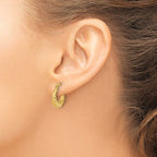 Leslie's 10K Polished and Diamond-cut Fancy Hoop Earrings - Image 3