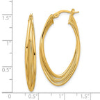 Leslie's 10k Polished and Textured Triple Oval Twist Hoop Earrings - Image 4