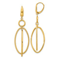 Leslie's 10k Polished and Textured Oval Dangle Leverback Earrings