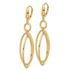 Leslie's 10k Polished and Textured Oval Dangle Leverback Earrings - Image 2
