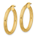 Leslie's 10k Polished and Textured Twisted Tube Hoop Earrings - Image 2