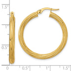 Leslie's 10k Polished and Textured Twisted Tube Hoop Earrings - Image 4