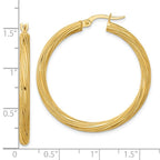 Leslie's 10k Polished and Textured Twisted Tube Hoop Earrings - Image 4
