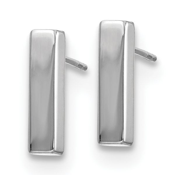 Leslie's 10K White Gold Polished Post Earrings - Image 2