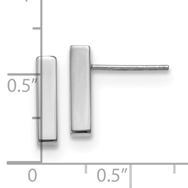 Leslie's 10K White Gold Polished Post Earrings - Image 4