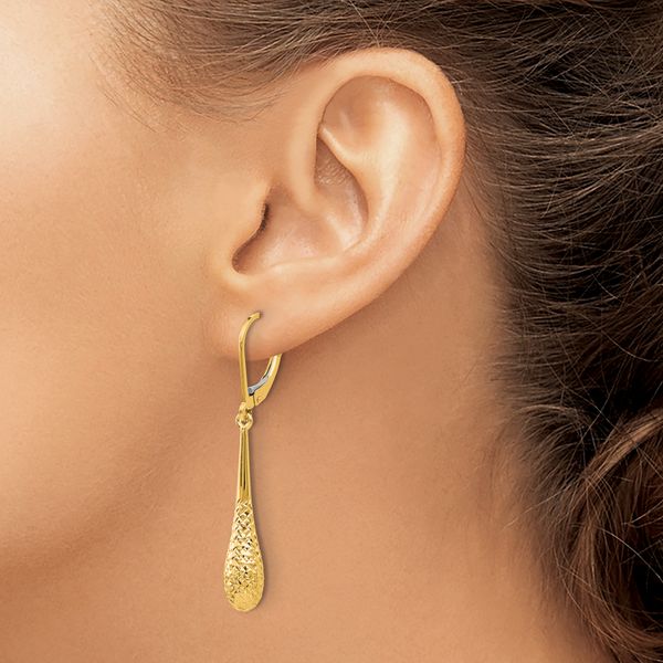 Leslie's 10K Polished and D/C Leverback Earrings - Image 3