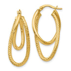Leslie's 10K Polished and Textured Hinged Hoop Earrings