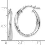 Leslie's 10K with White Rhodium Plating Polished Hoop Earrings - Image 4