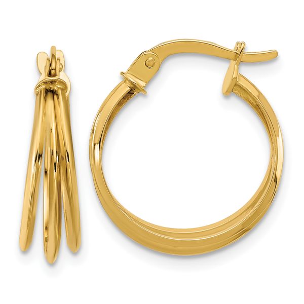 Leslie's 10K Polished 3-row Round Hoop Earrings