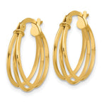 Leslie's 10K Polished 3-row Round Hoop Earrings - Image 2