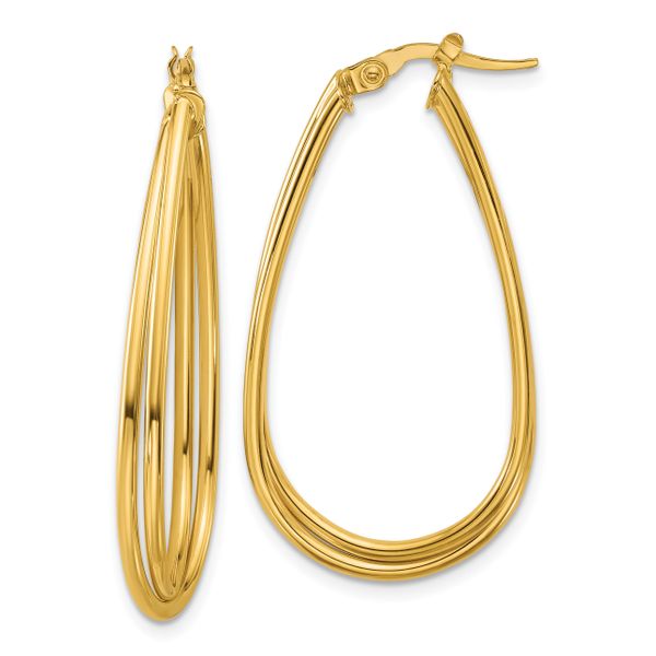 Leslie's 10K Polished Twist Teardrop Hoop Earrings