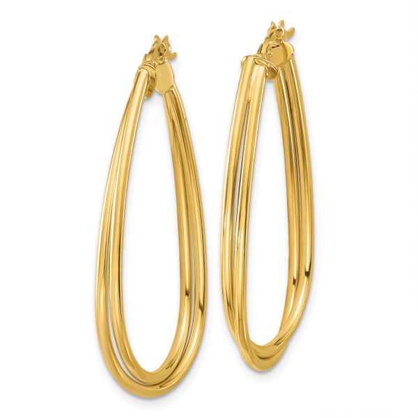 Leslie's 10K Polished Twist Teardrop Hoop Earrings - Image 2