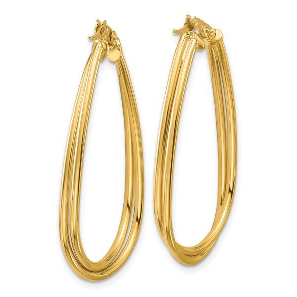 Leslie's 10K Polished Twist Teardrop Hoop Earrings - Image 4