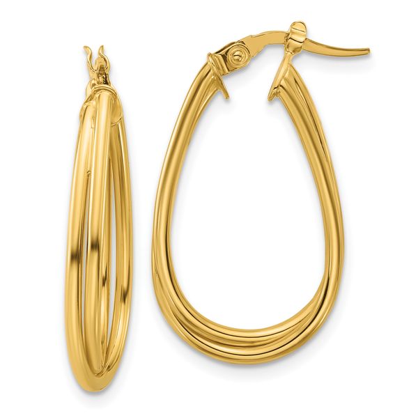 Leslie's 10K Polished Twist Teardrop Hoop Earrings