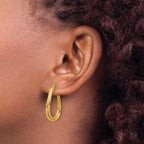 Leslie's 10K Polished Twist Teardrop Hoop Earrings - Image 3