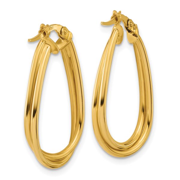 Leslie's 10K Polished Twist Teardrop Hoop Earrings - Image 4