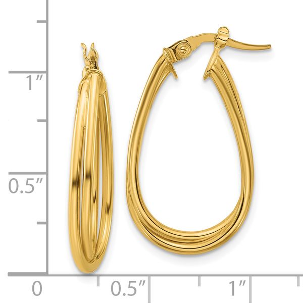 Leslie's 10K Polished Twist Teardrop Hoop Earrings - Image 5