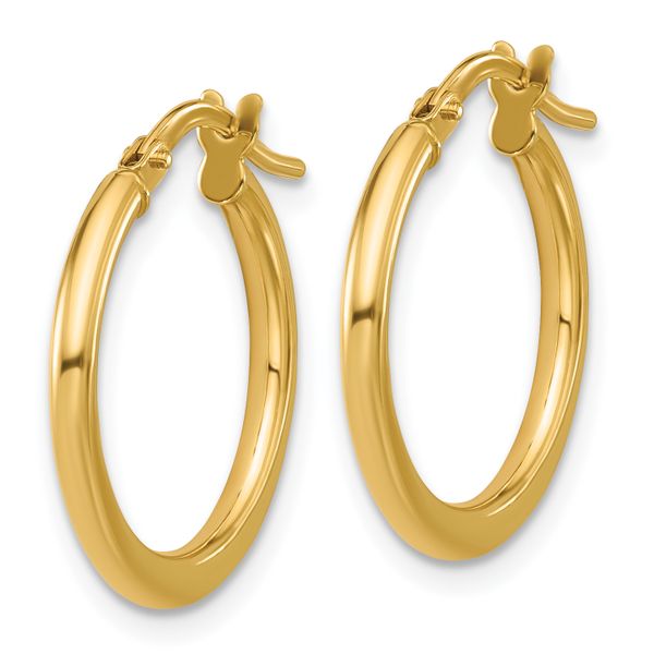 Leslie's 10K Polished Round Hoop Earrings - Image 2