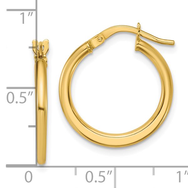 Leslie's 10K Polished Round Hoop Earrings - Image 5