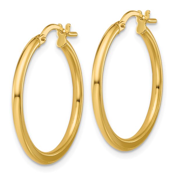 Leslie's 10K Polished Round Hoop Earrings - Image 2