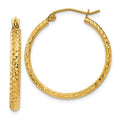 Leslie's 10k D/C 2.8x25mm Hollow Hoop Earrings