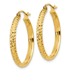 Leslie's 10k D/C 2.8x25mm Hollow Hoop Earrings - Image 2