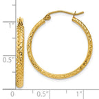 Leslie's 10k D/C 2.8x25mm Hollow Hoop Earrings - Image 4