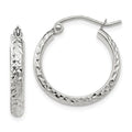 Leslie's 10k White Gold D/C 2.8x18mm Hollow Hoop Earrings