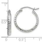 Leslie's 10k White Gold D/C 2.8x18mm Hollow Hoop Earrings - Image 4